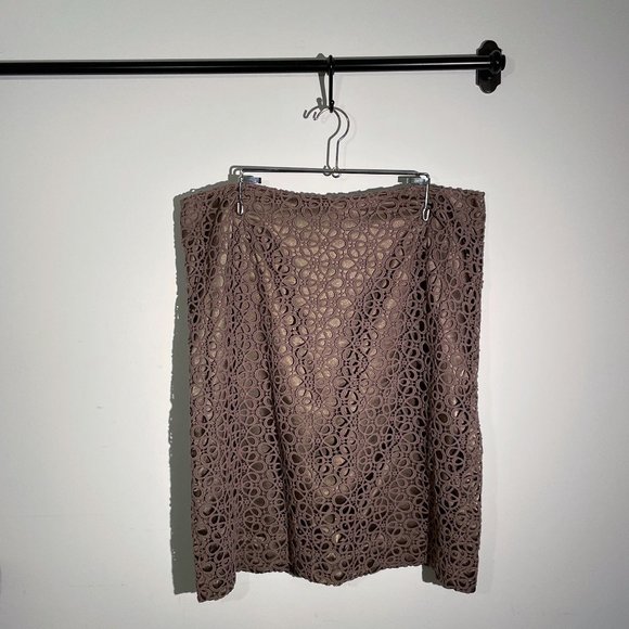 Jones New York | BROWN LACE SKIRT - Picture 1 of 4